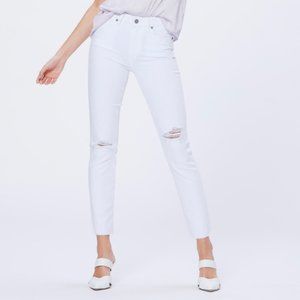 PAIGE Hoxton Slim White Bianca Destroyed Jeans